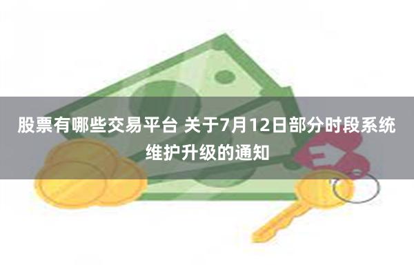 股票有哪些交易平台 关于7月12日部分时段系统维护升级的通知